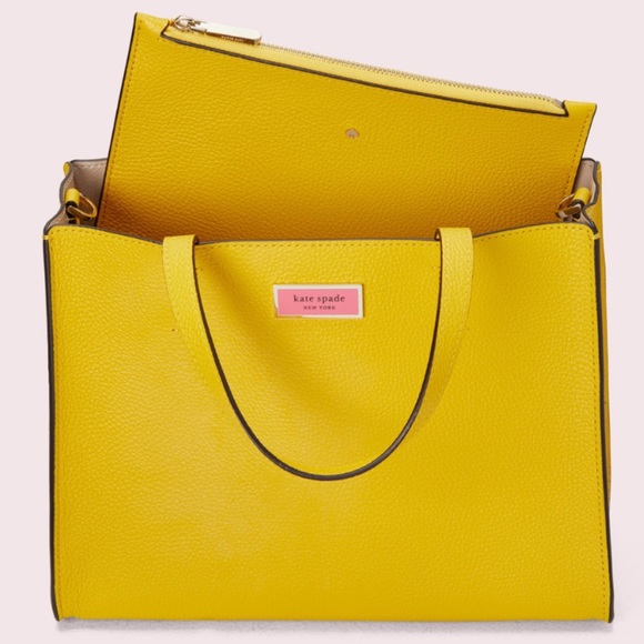 Authentic Kate Spade pebbled leather/zip pouch set - Picture 2 of 8